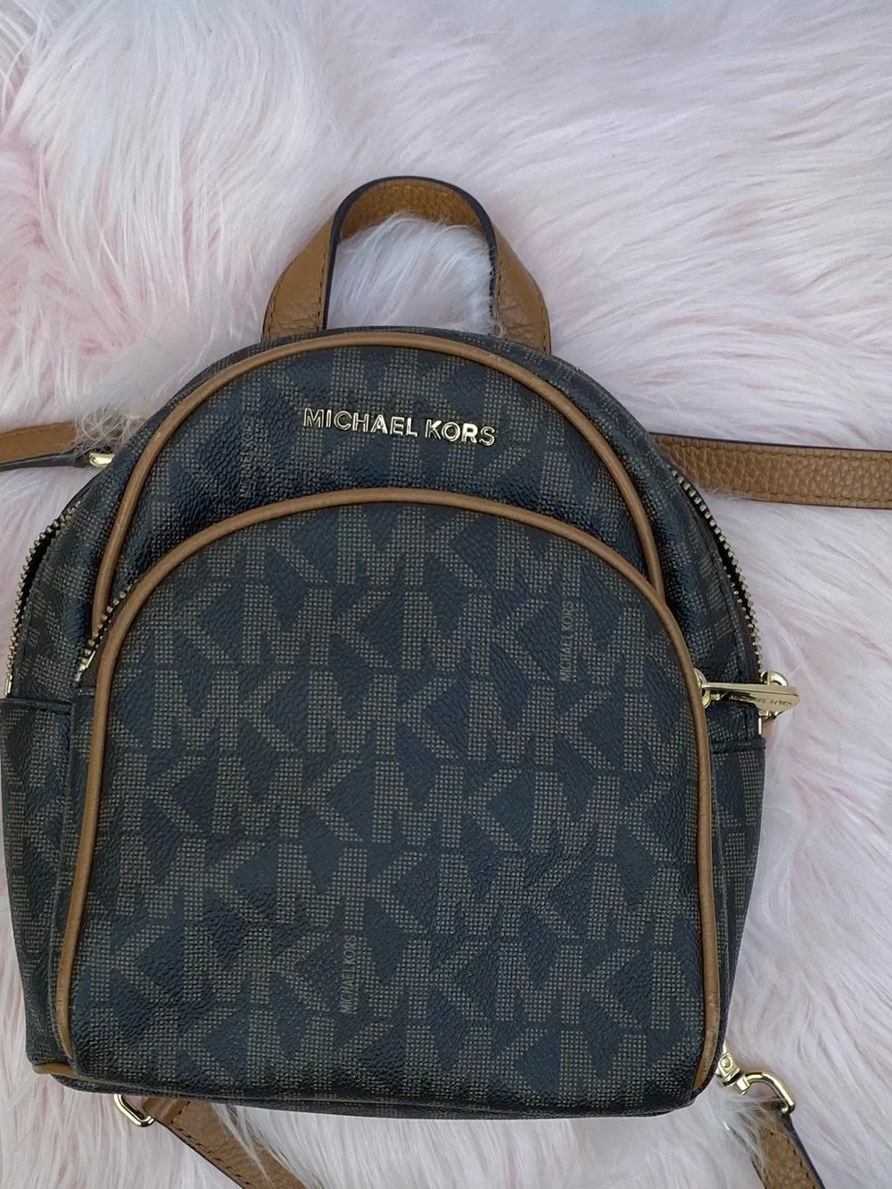 Michael Kors Brown MK Logo  iBackpack with Tan Accents🤎✨
